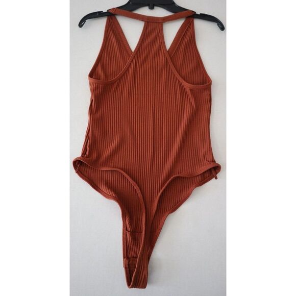 Intimately x FP Women Sz M Bronze Brown Speed Dial Ribbed Thong Bodysuit - Picture 2 of 8